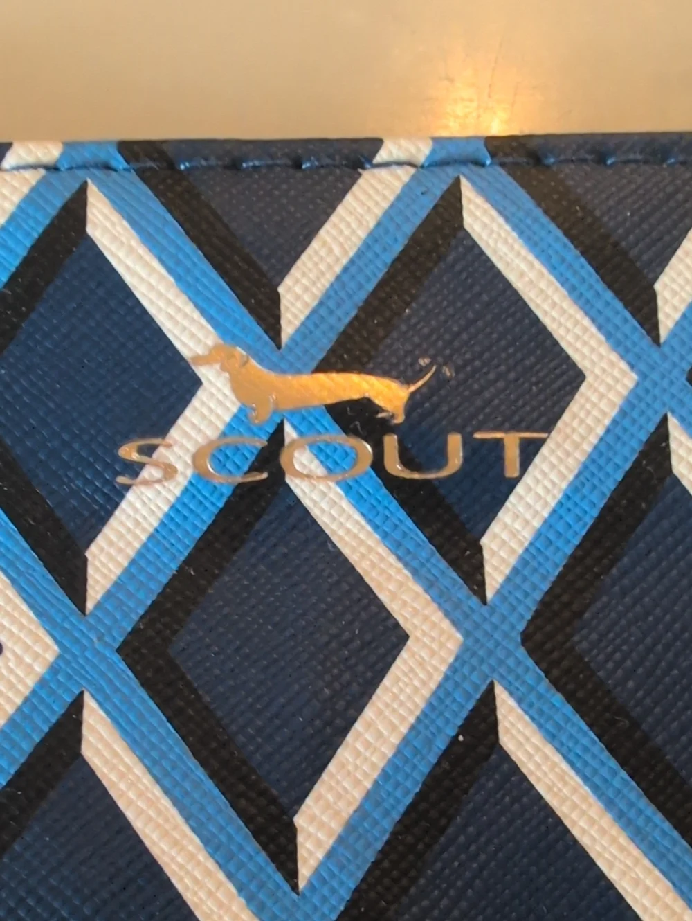 Scout Navy Blue Geo Diamond Zip Pouch